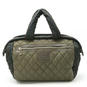 CHANEL Green Leather Tote Bag